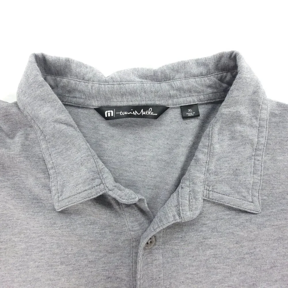 TRAVIS MATHEW Ombre Golf Polo Short Sleeve Casual Shirt Black Gray Athleisure XL - Picture 3 of 10
